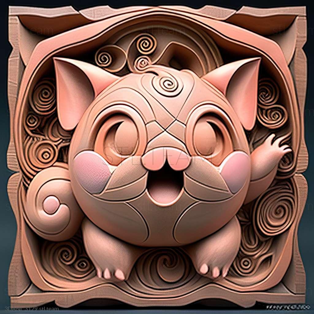 Песня Jigglypuff Sing Purin, Аниме 3D модель для ЧПУ: STL / MAX (obj)